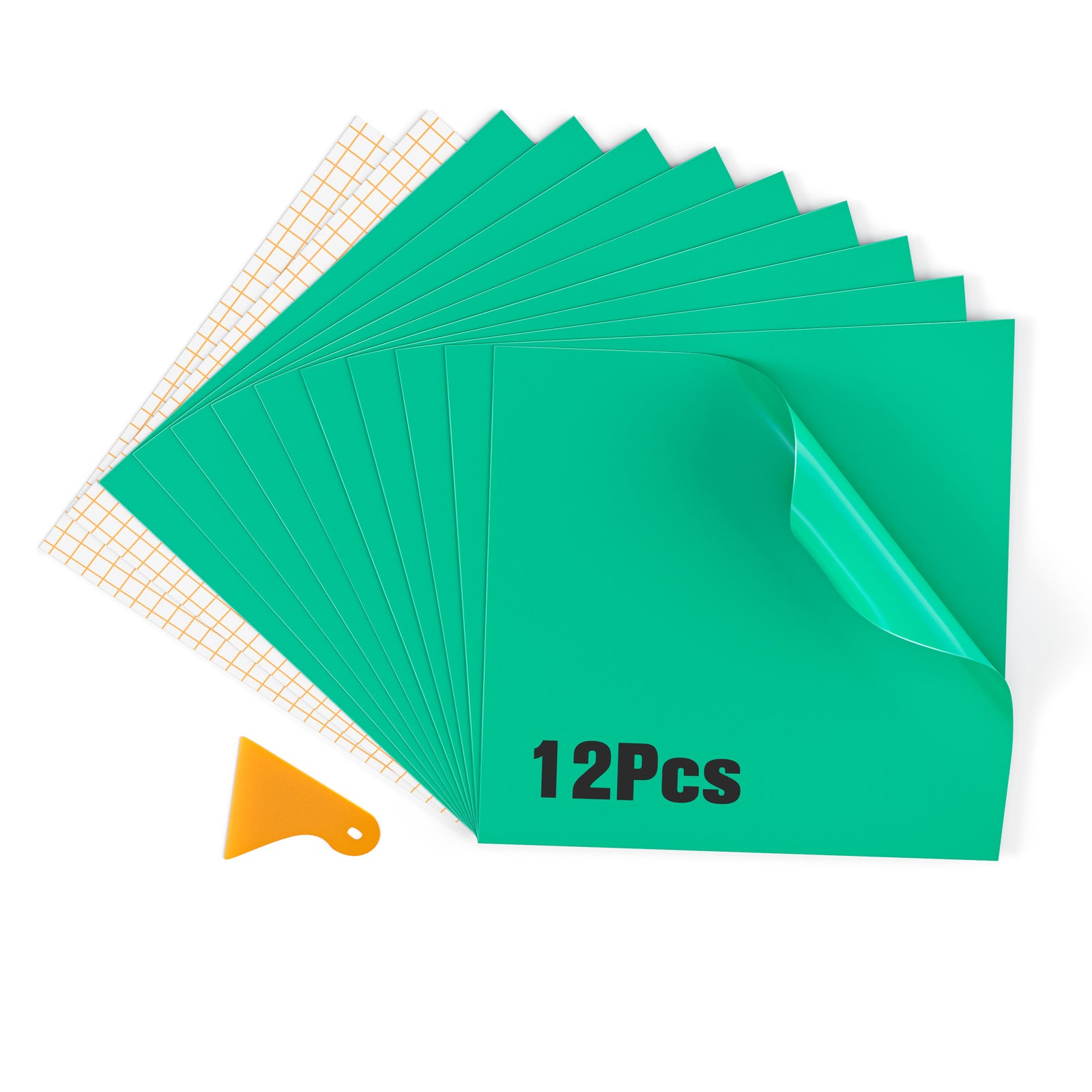 Adhesive Plotter Vinyl Film 12 Sheets, Permanent Adhesive Vinyl 30.5 x 30.5cm