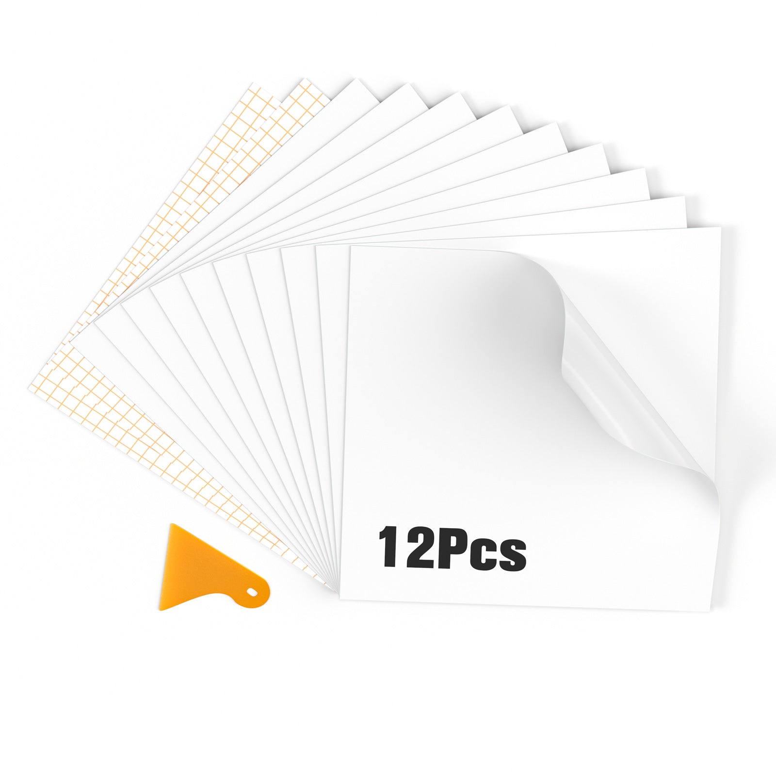 Adhesive Plotter Vinyl Film 12 Sheets, Permanent Adhesive Vinyl 30.5 x 30.5cm