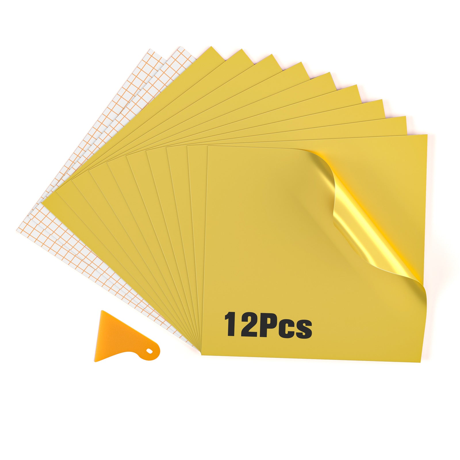 Adhesive Plotter Vinyl Film 12 Sheets, Permanent Adhesive Vinyl 30.5 x 30.5cm