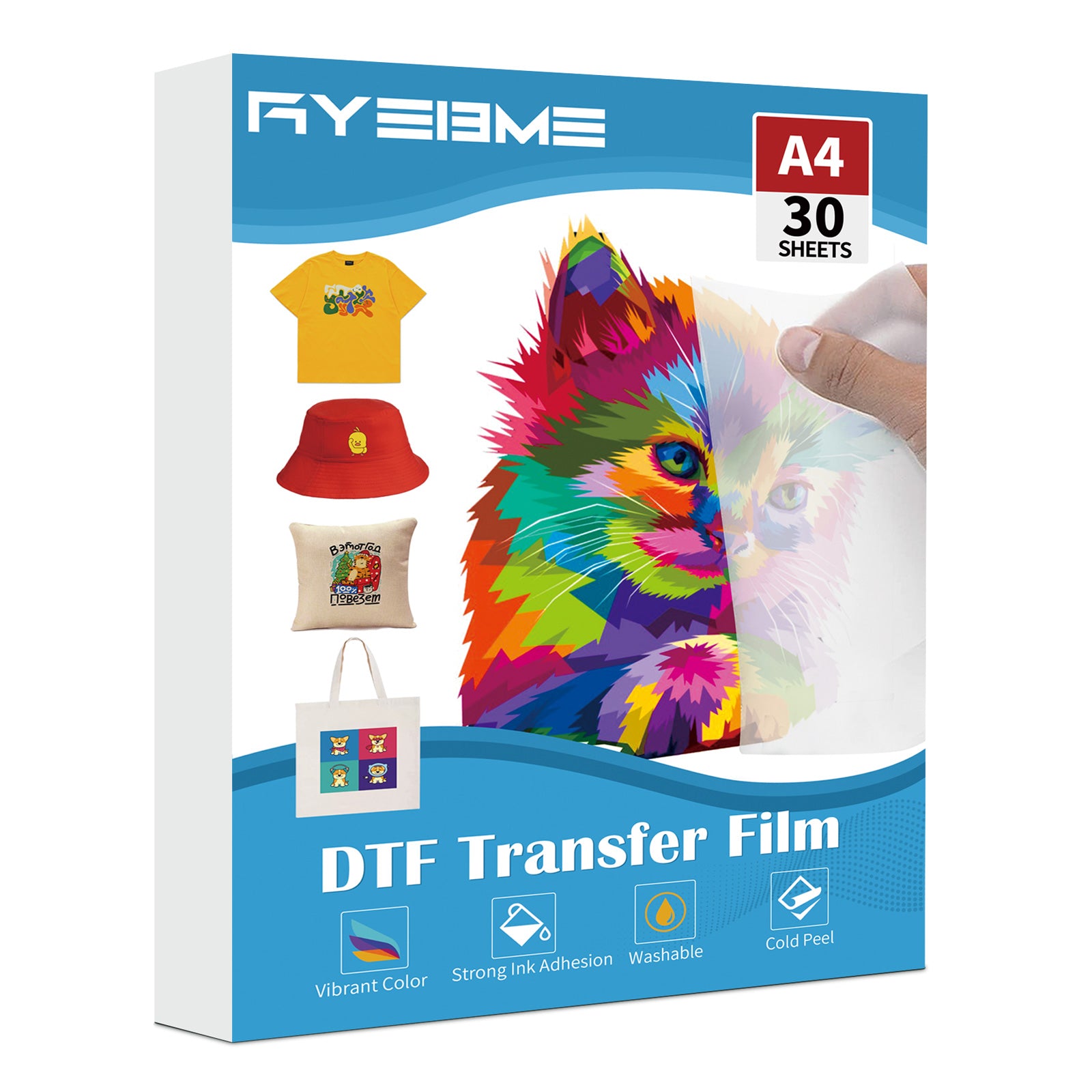 PET Thermal DTF Transfer Paper for Printer, Transparent One Sided Matte (21 x 29.7cm)