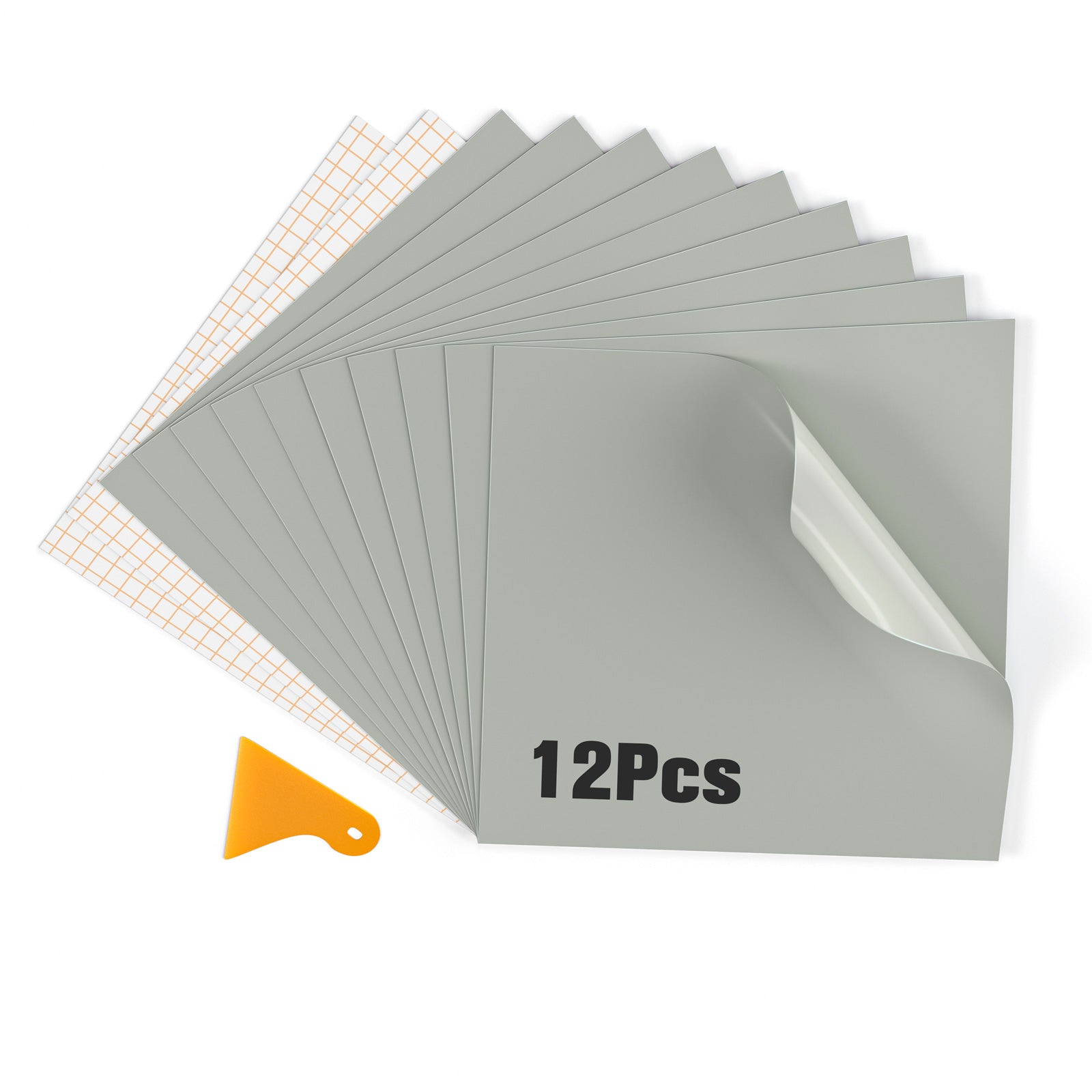 Adhesive Plotter Vinyl Film 12 Sheets, Permanent Adhesive Vinyl 30.5 x 30.5cm