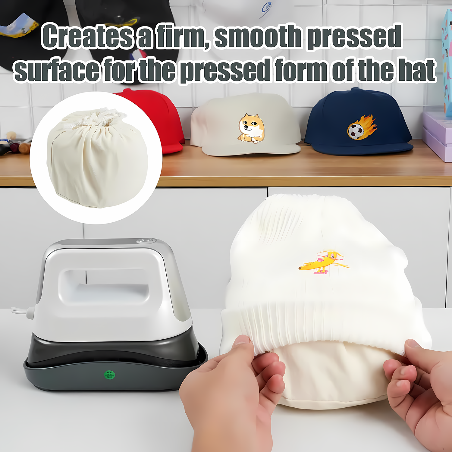 Hat Heat Press Machine with Multifunctional Design for Cap 6.1x3.3"