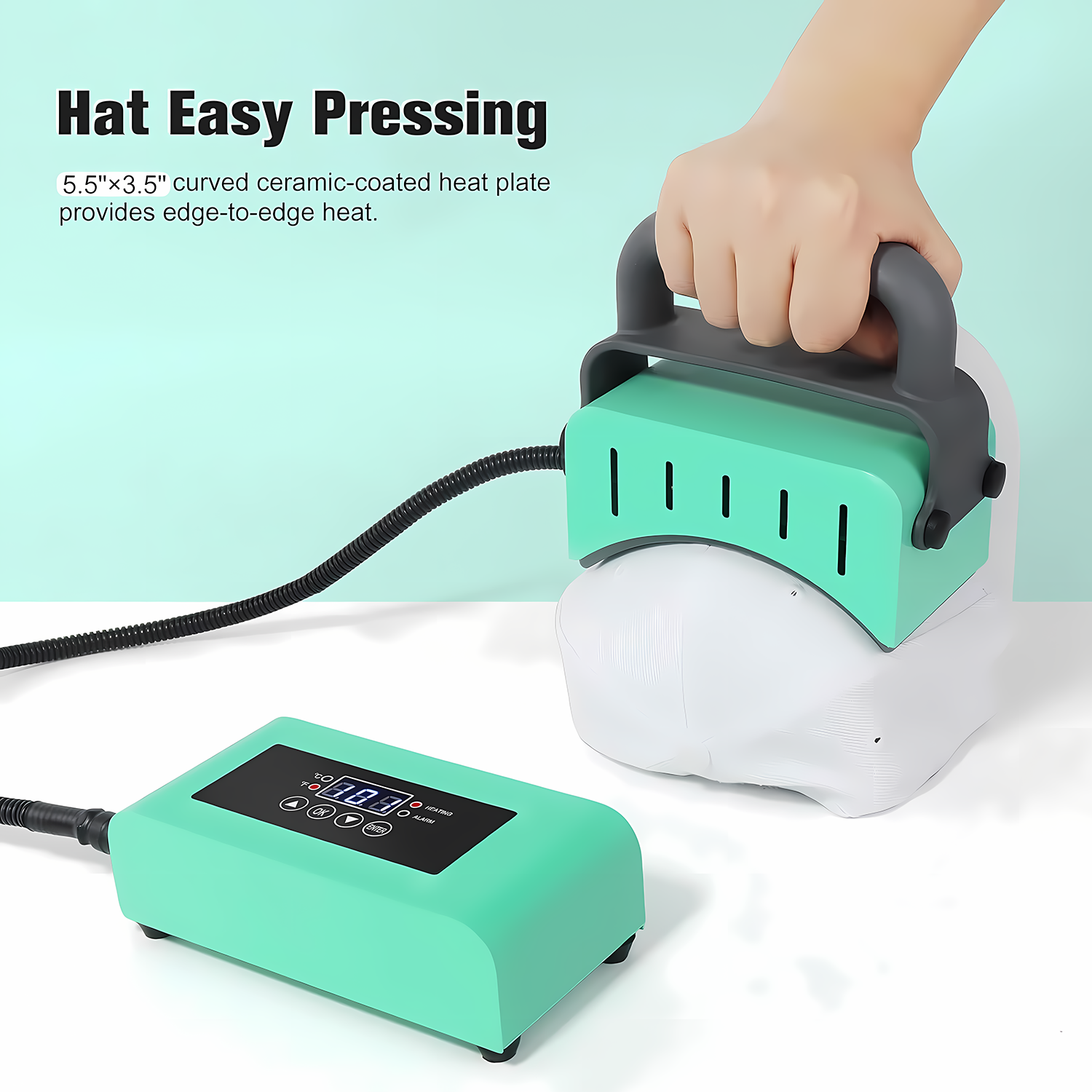 Hat Press and Heat Press Combo, 2-in-1 Heat Press Machine for Caps, T-Shirts, Bags