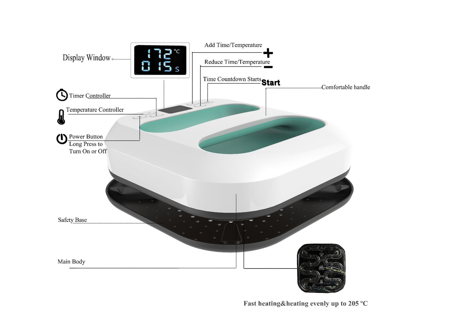 Portable Professional Heat Transfer T-Shirt Press Printing Machine Multi-Function Digital Temperature Control